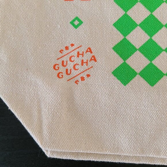 Gucha Gucha Orange Apelsin Tote Heavyweight Cotton Hand Screen Printed New - Picture 2 of 8